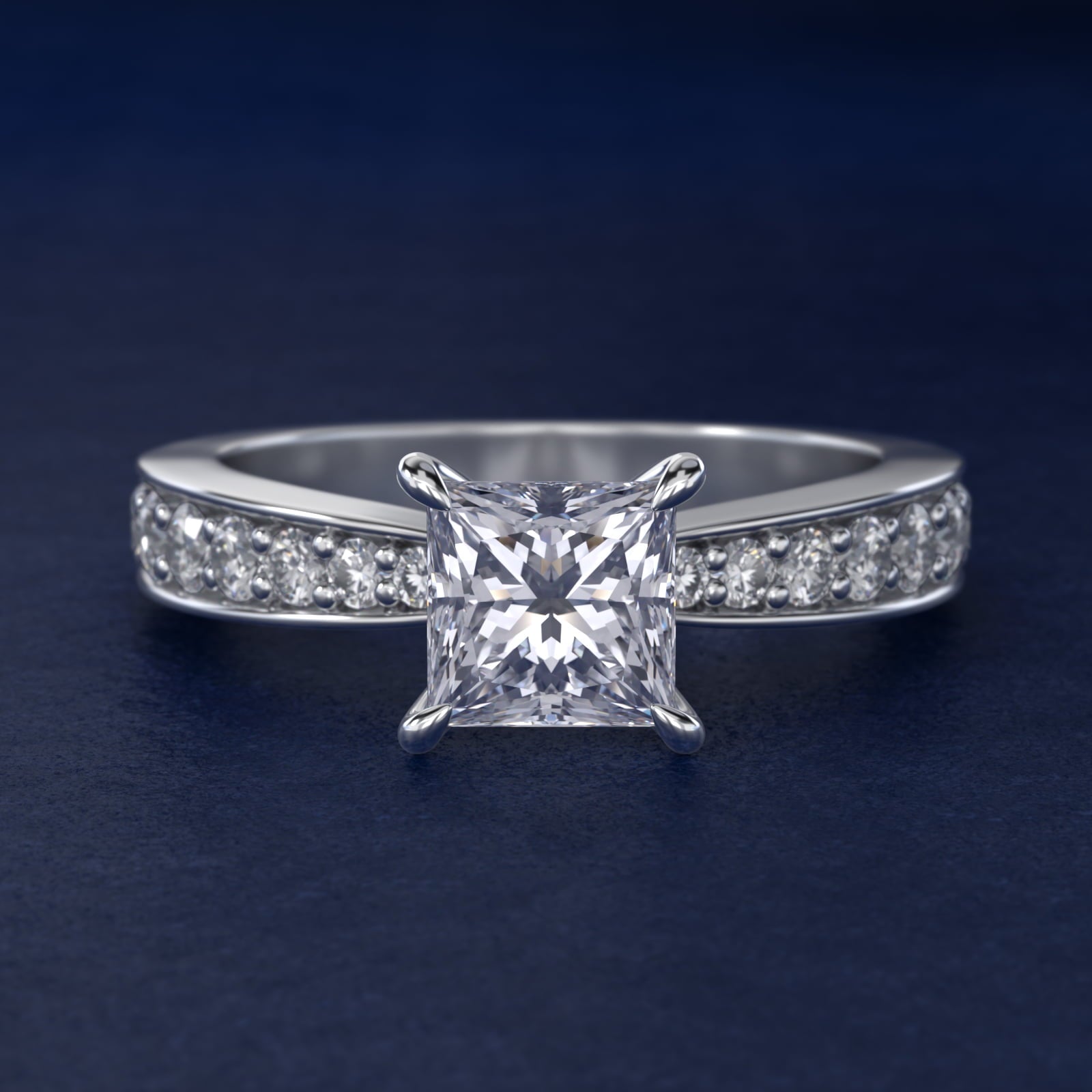 Perfect PavŽ Diamond Engagement Ring In Platinum By James Allen - Princess Center