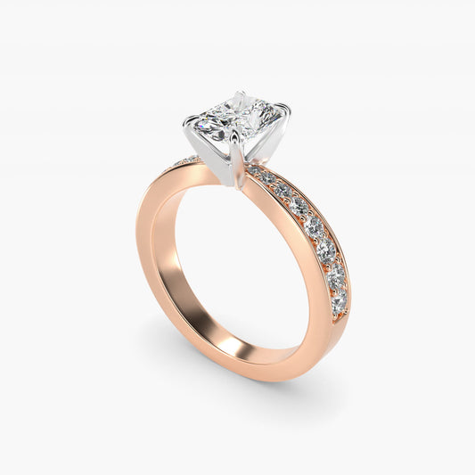 Perfect PavŽ Diamond Engagement Ring In 14K Rose Gold By James Allen - Radiant Center