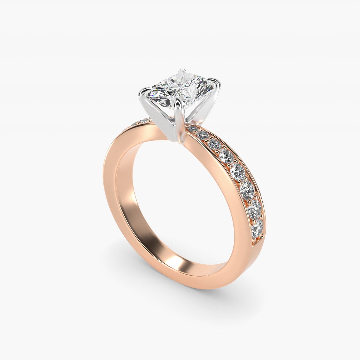Perfect PavŽ Diamond Engagement Ring In 18k Rose Gold By James Allen - Radiant Center