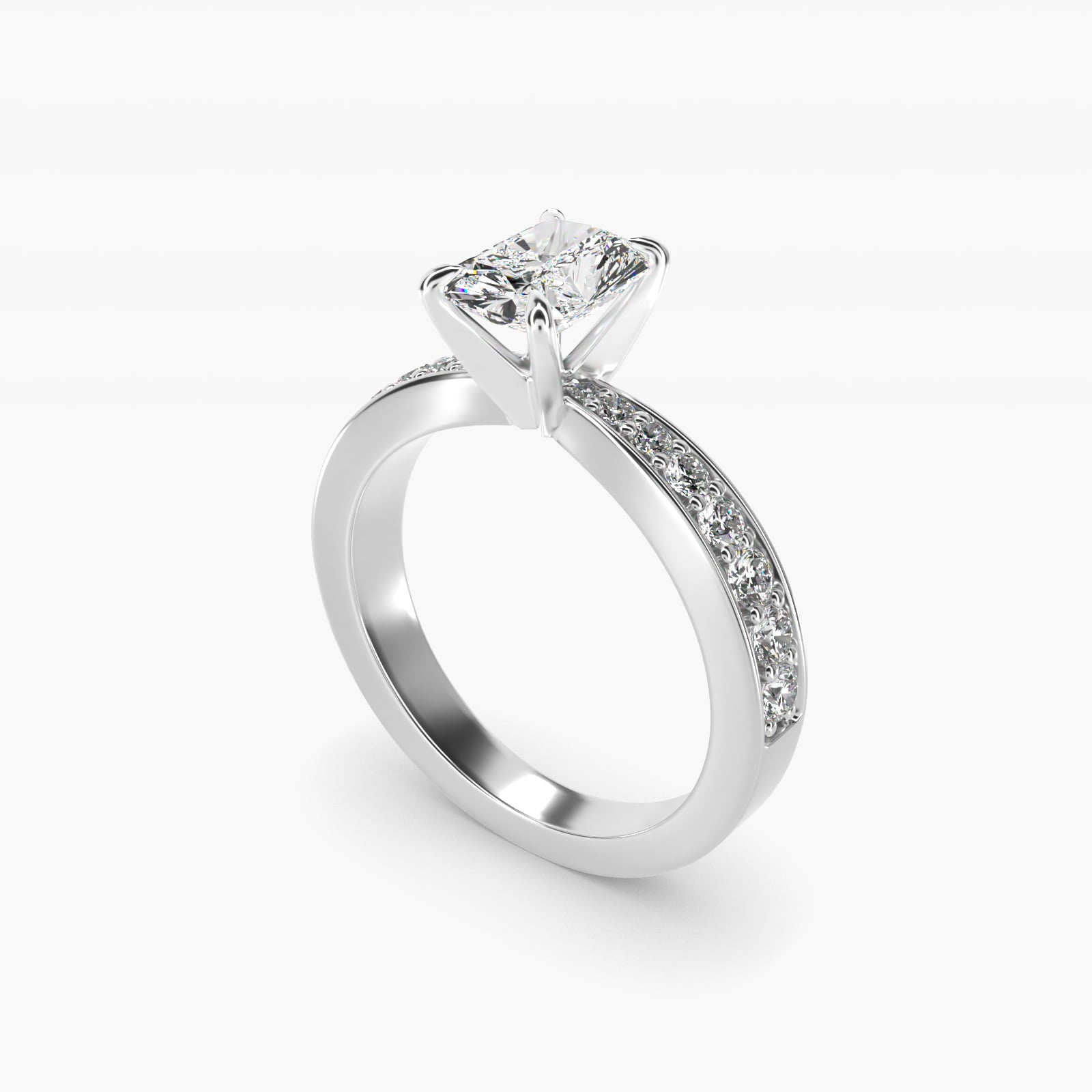Perfect PavŽ Diamond Engagement Ring In 14K White Gold By James Allen - Radiant Center