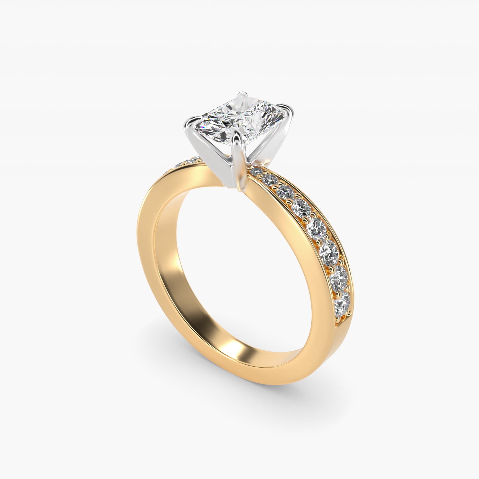 Perfect PavŽ Diamond Engagement Ring In 14K Yellow Gold By James Allen - Radiant Center
