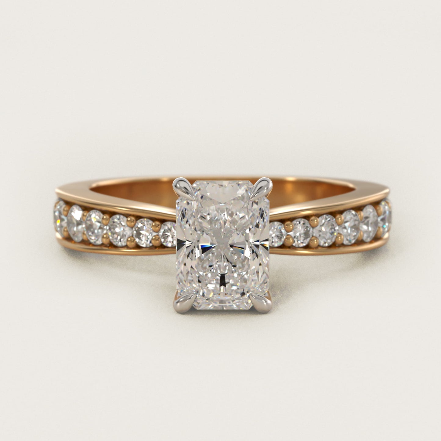 Perfect PavŽ Diamond Engagement Ring In 18k Yellow Gold By James Allen - Radiant Center