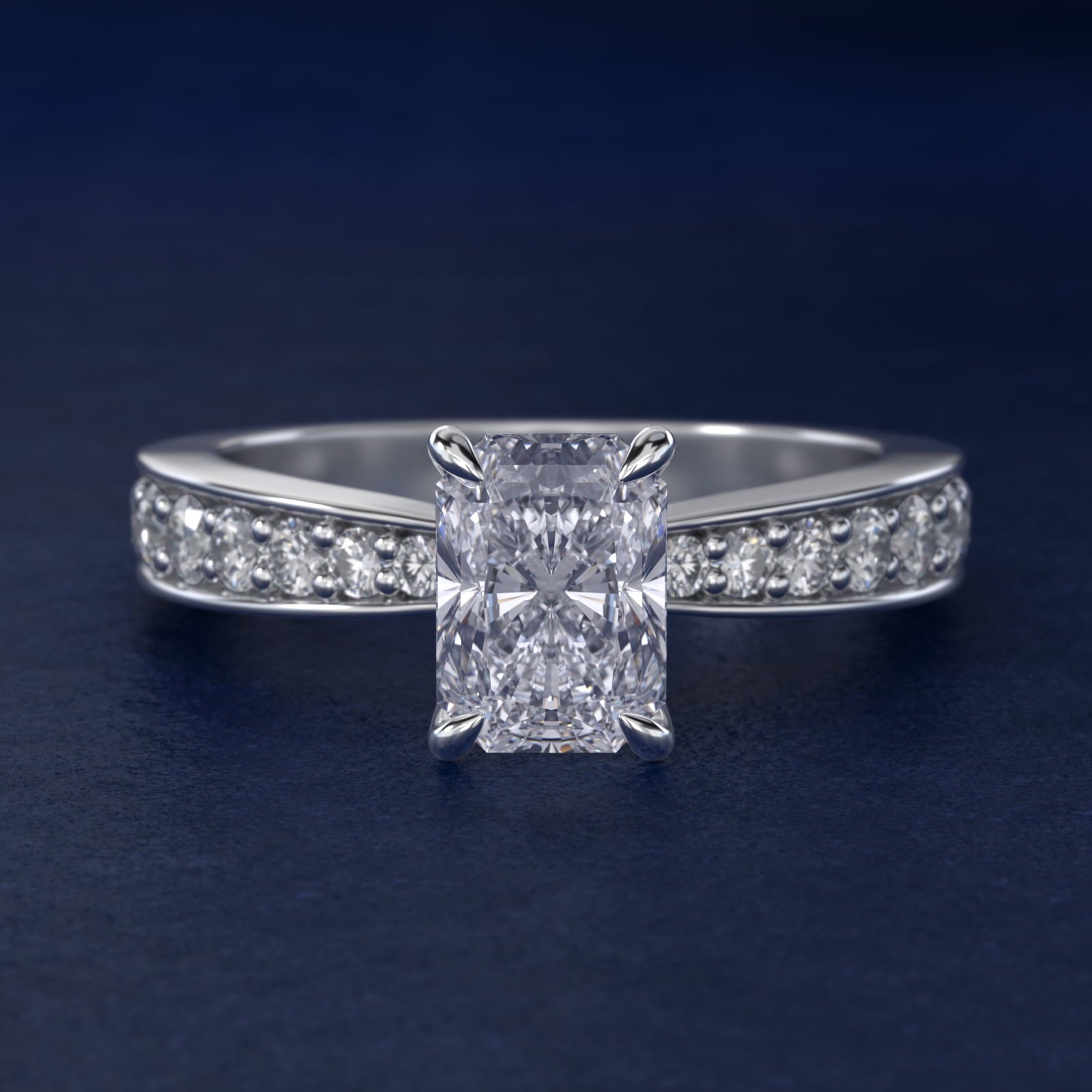 Perfect PavŽ Diamond Engagement Ring In Platinum By James Allen - Radiant Center