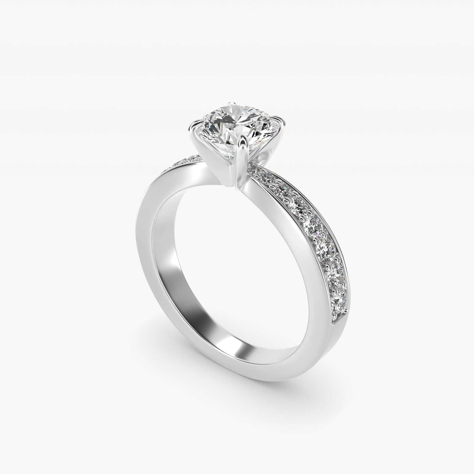 Perfect PavŽ Diamond Engagement Ring In 14K White Gold By James Allen - Round Center