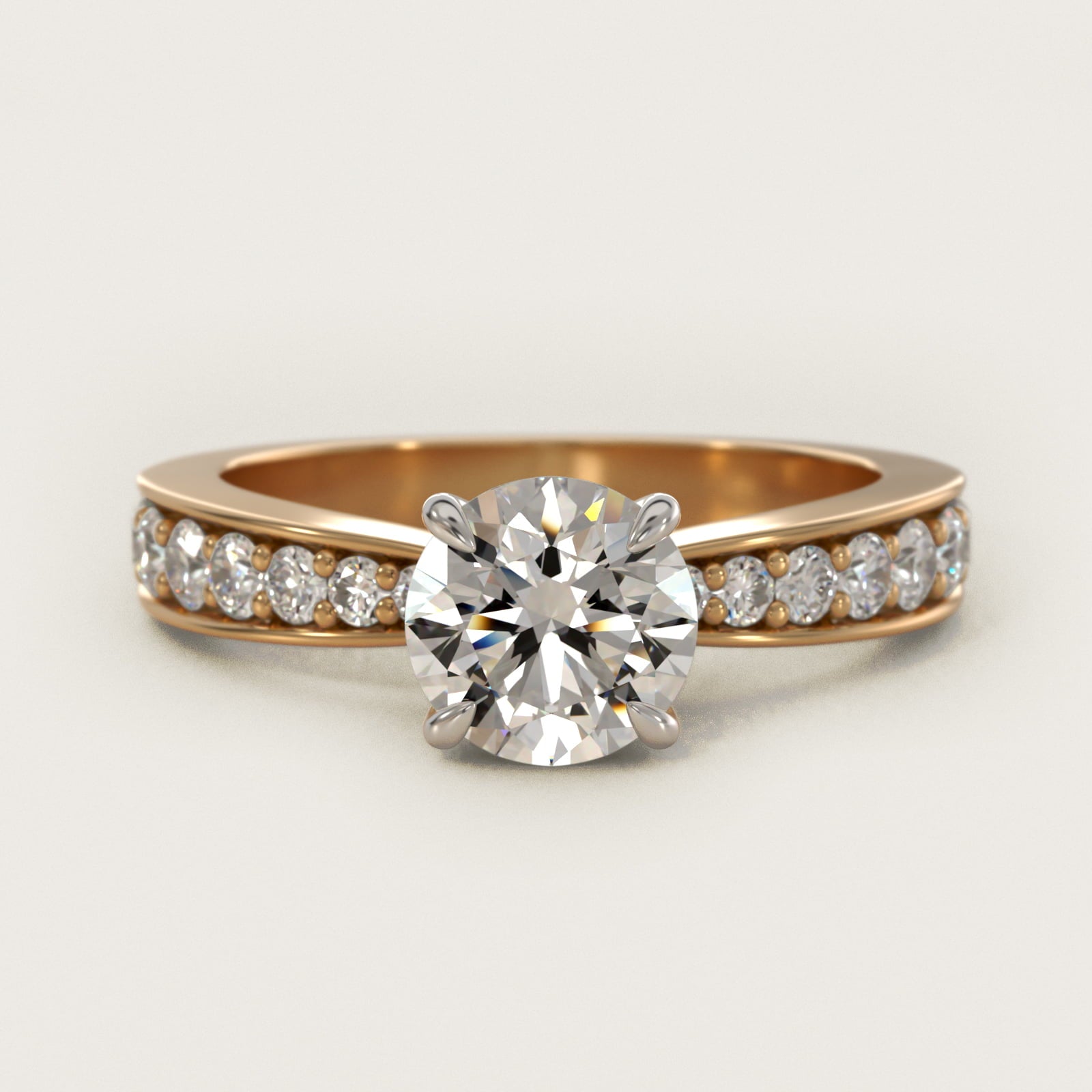 Perfect PavŽ Diamond Engagement Ring In 18k Yellow Gold By James Allen - Round Center