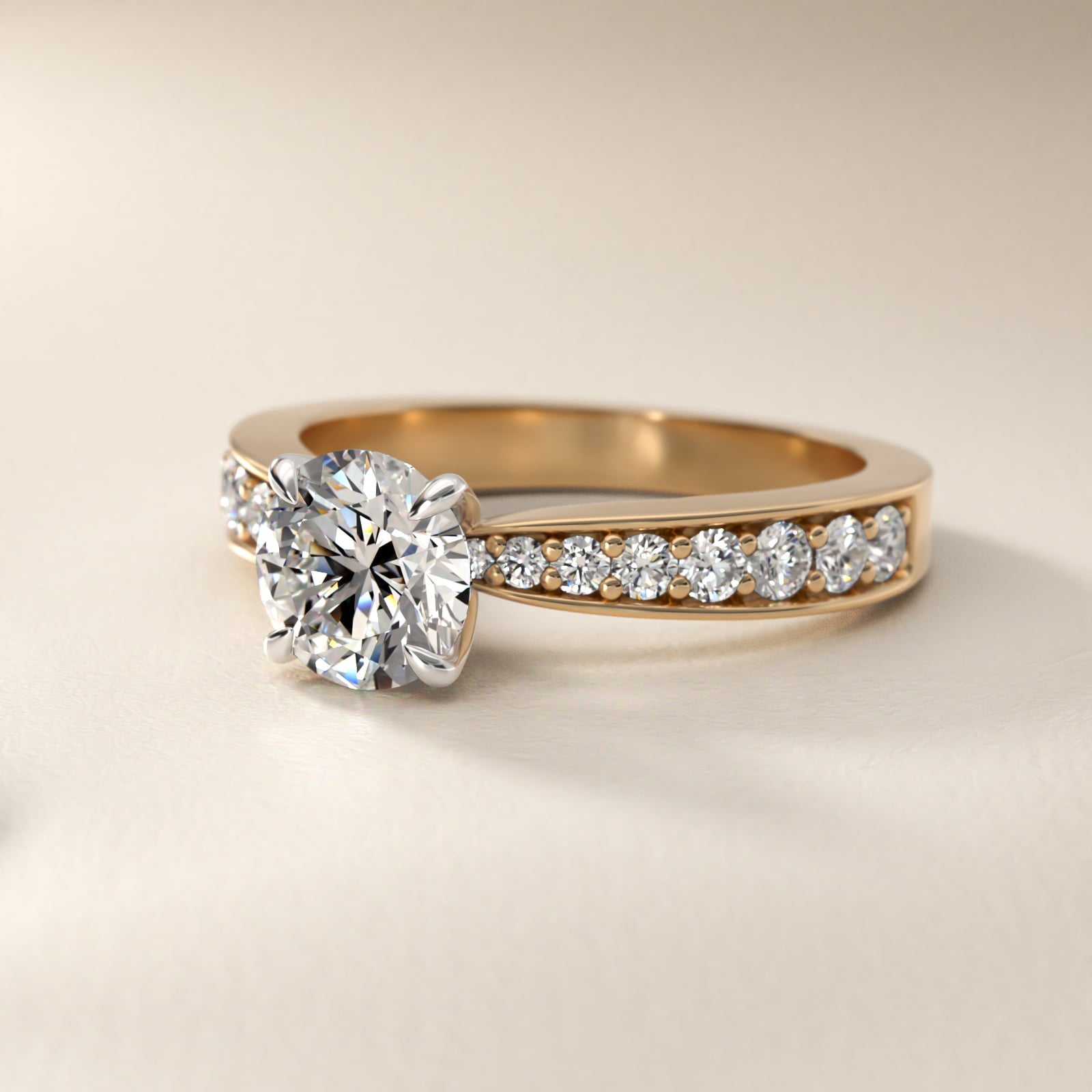 Perfect PavŽ Diamond Engagement Ring In 18k Yellow Gold By James Allen - Round Center