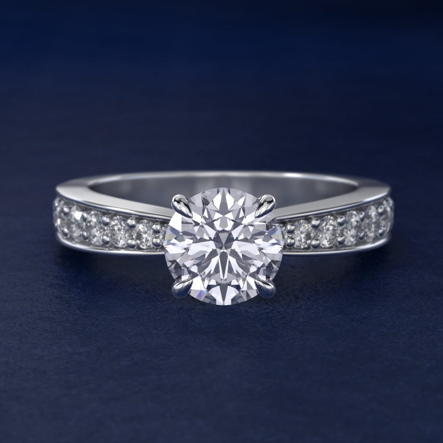 Perfect PavŽ Diamond Engagement Ring In Platinum By James Allen - Round Center