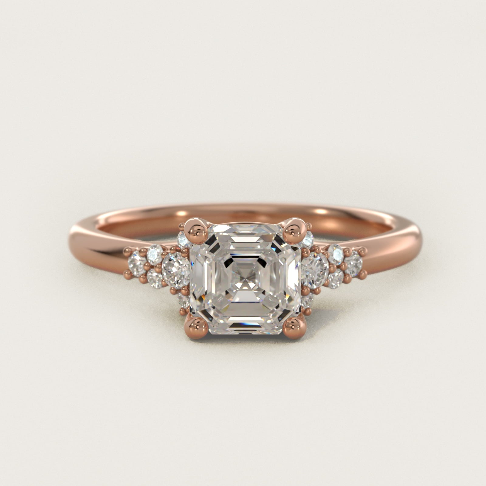 Petite Constellations Diamond Engagement Ring in 14k Rose Gold (1/8 ct. tw.) - Asscher Center