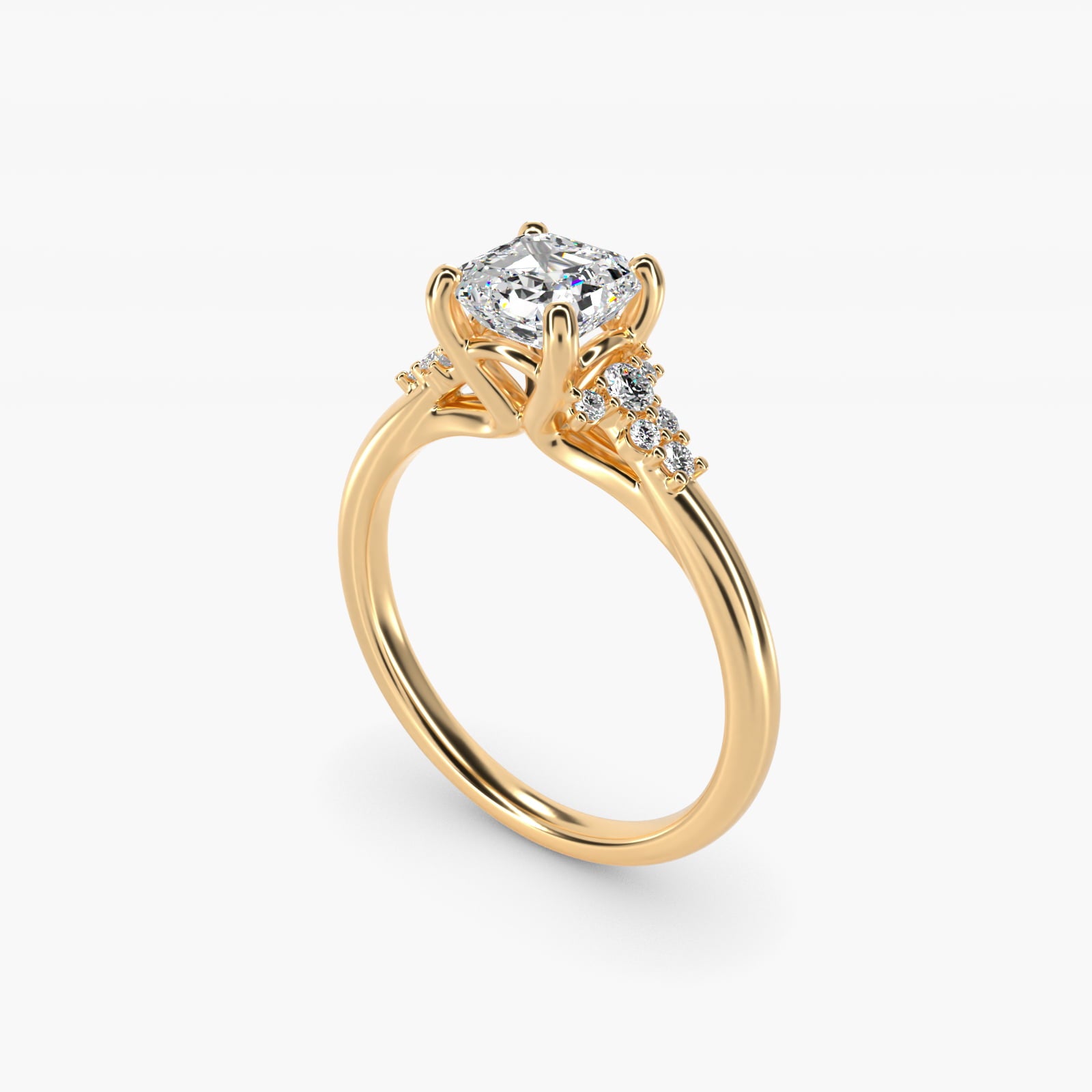 Petite Constellations Diamond Engagement Ring in 14k Yellow Gold (1/8 ct. tw.) - Asscher Center