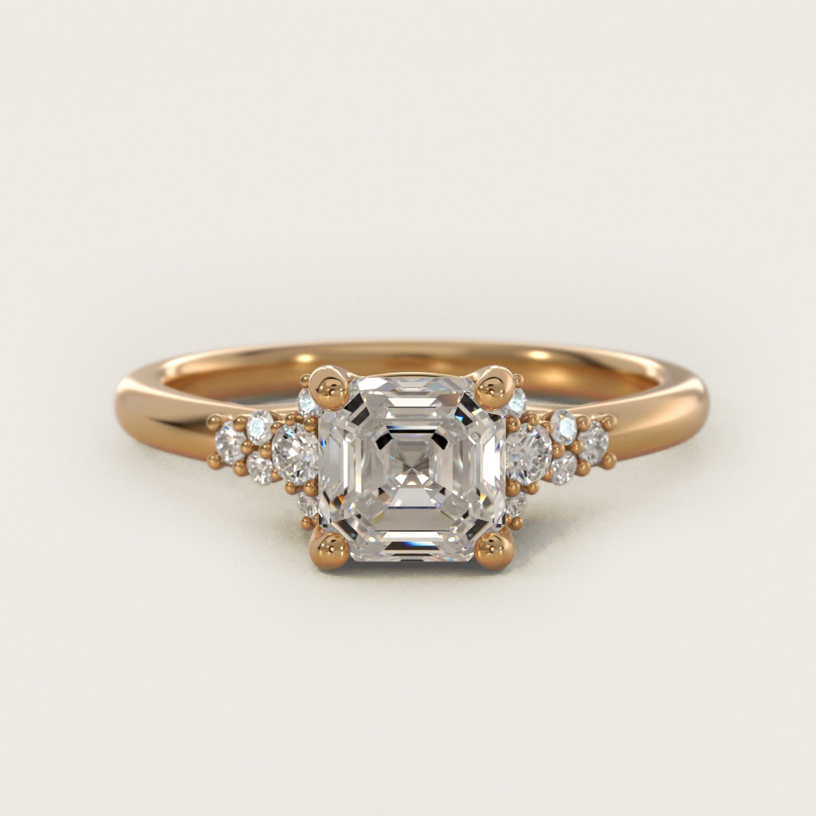 Petite Constellations Diamond Engagement Ring in 14k Yellow Gold (1/8 ct. tw.) - Asscher Center