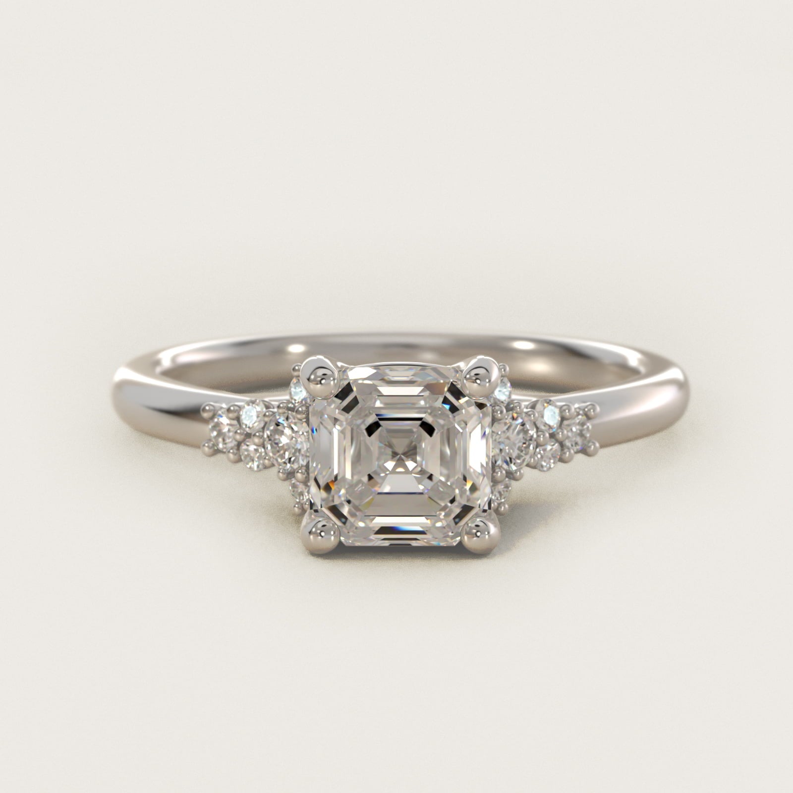 Petite Constellations Diamond Engagement Ring in Platinum (1/8 ct. tw.) - Asscher Center