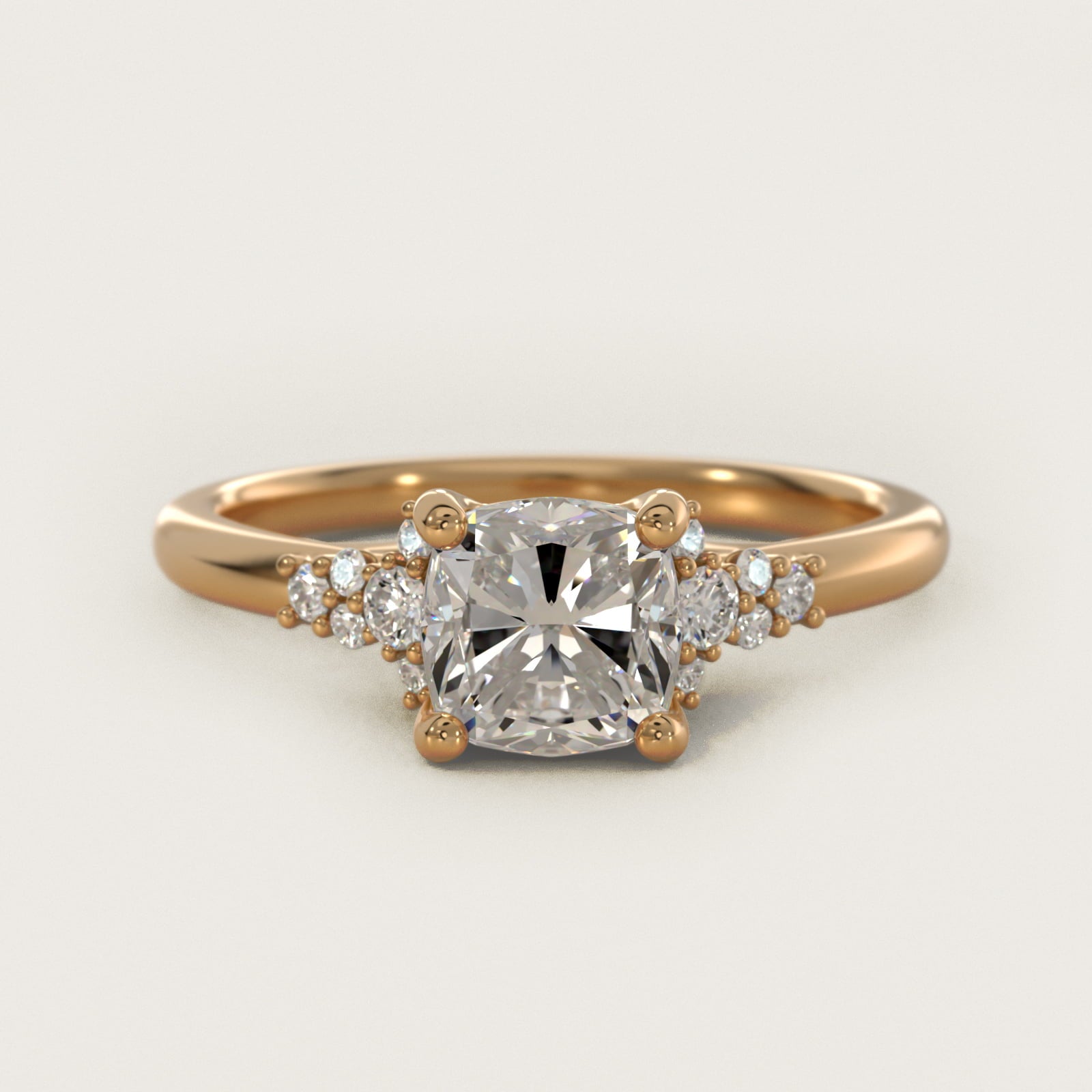 Petite Constellations Diamond Engagement Ring in 18k Yellow Gold (1/8 ct. tw.) - Cushion Center