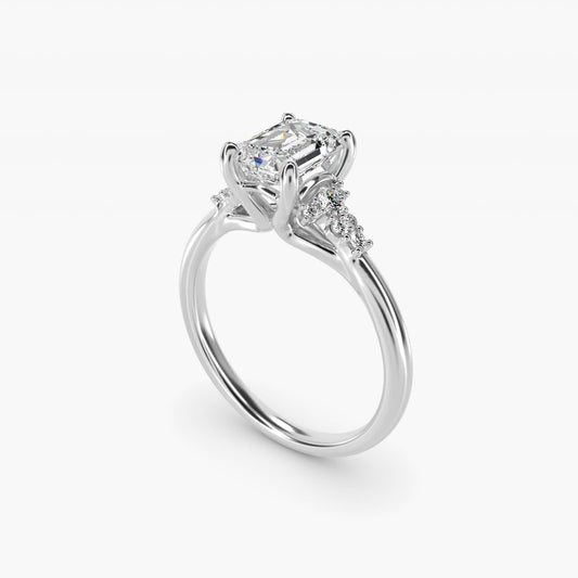 Petite Constellations Diamond Engagement Ring in 14k White Gold (1/8 ct. tw.) - Emerald Center