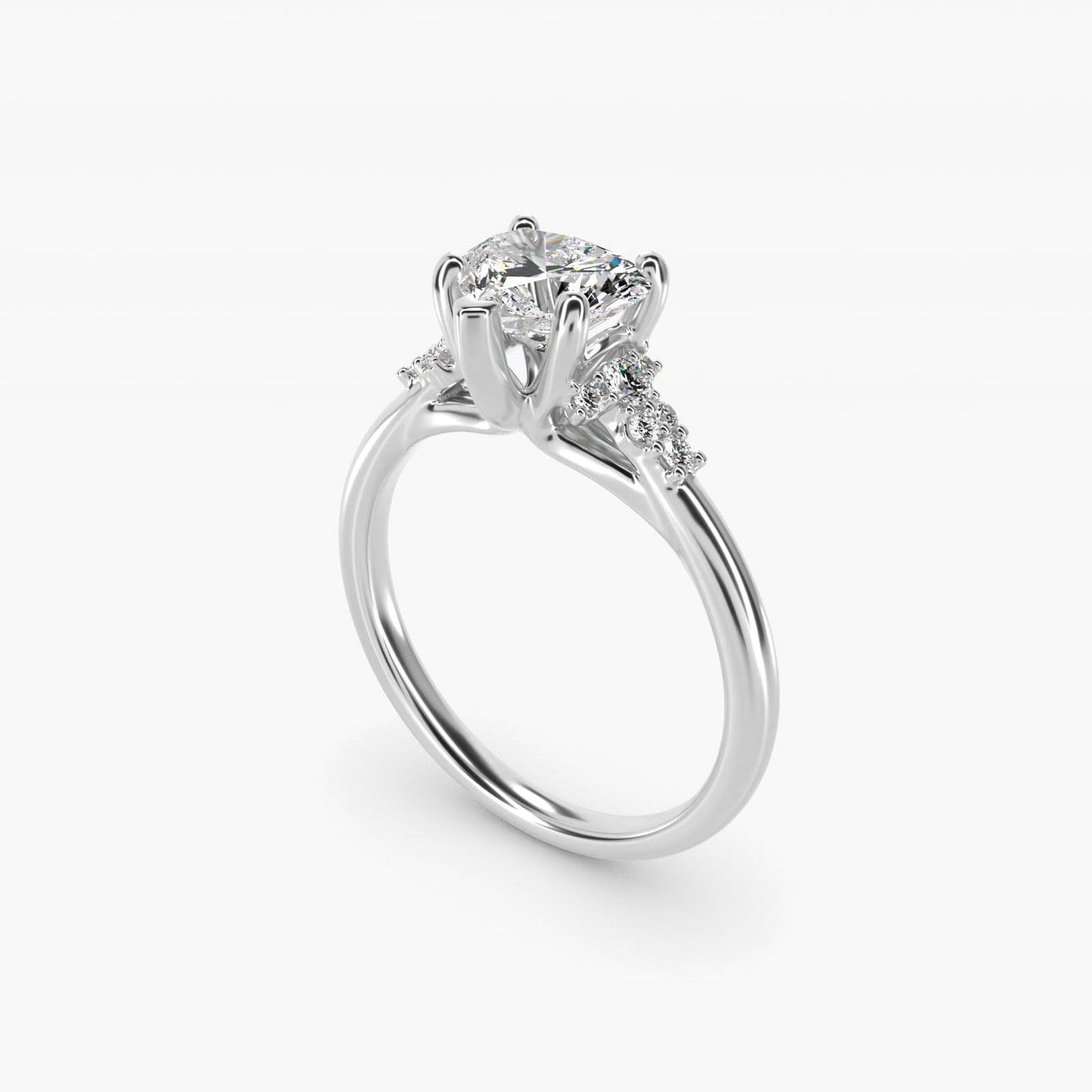 Petite Constellations Diamond Engagement Ring in 14k White Gold (1/8 ct. tw.) - Heart Center