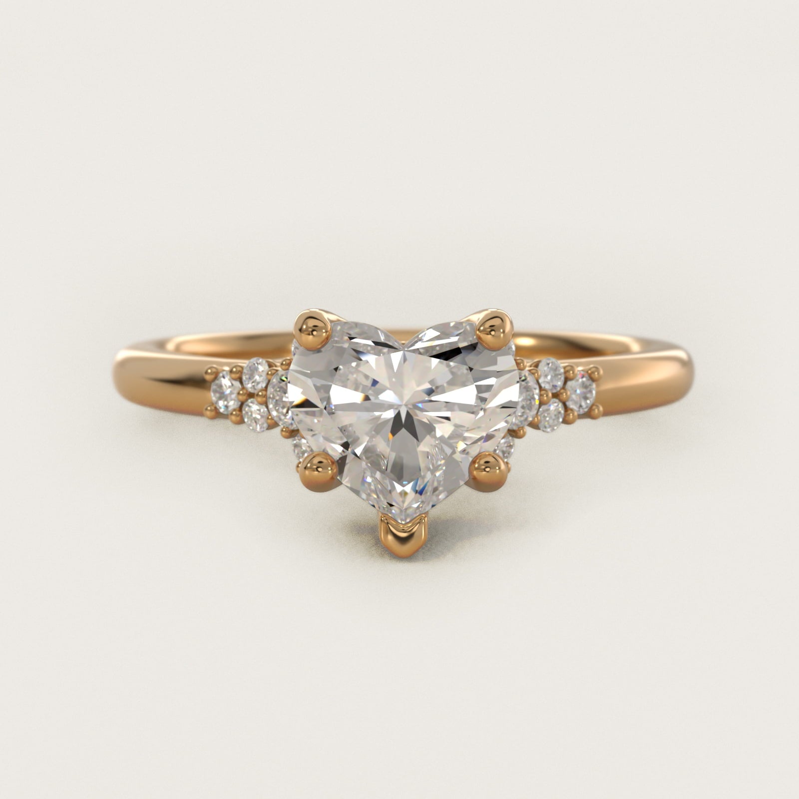 Petite Constellations Diamond Engagement Ring in 14k Yellow Gold (1/8 ct. tw.) - Heart Center