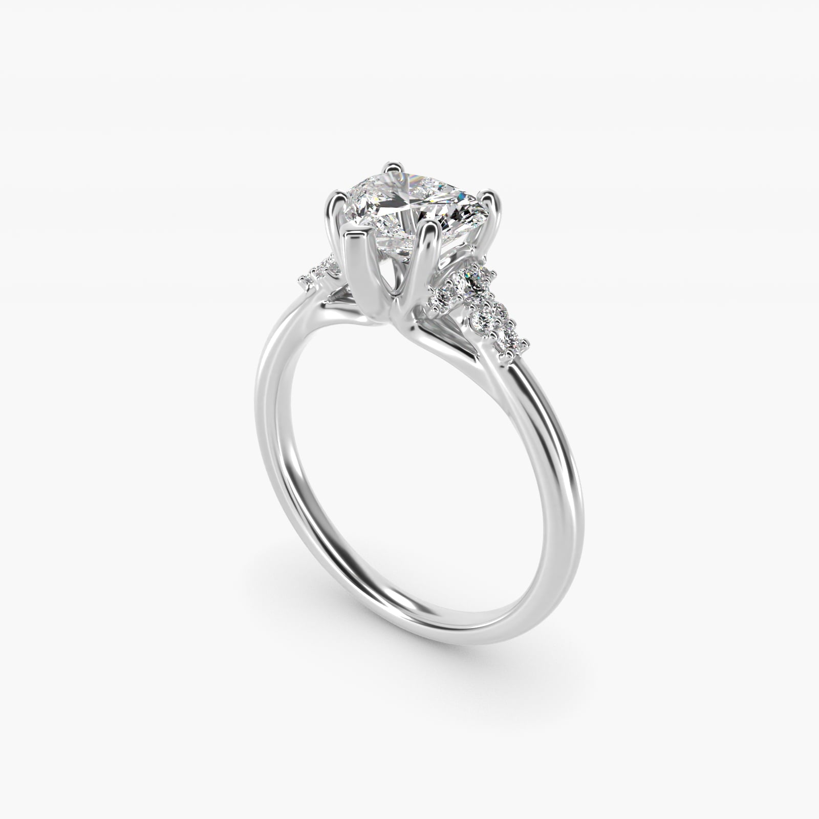 Petite Constellations Diamond Engagement Ring in Platinum (1/8 ct. tw.) - Heart Center