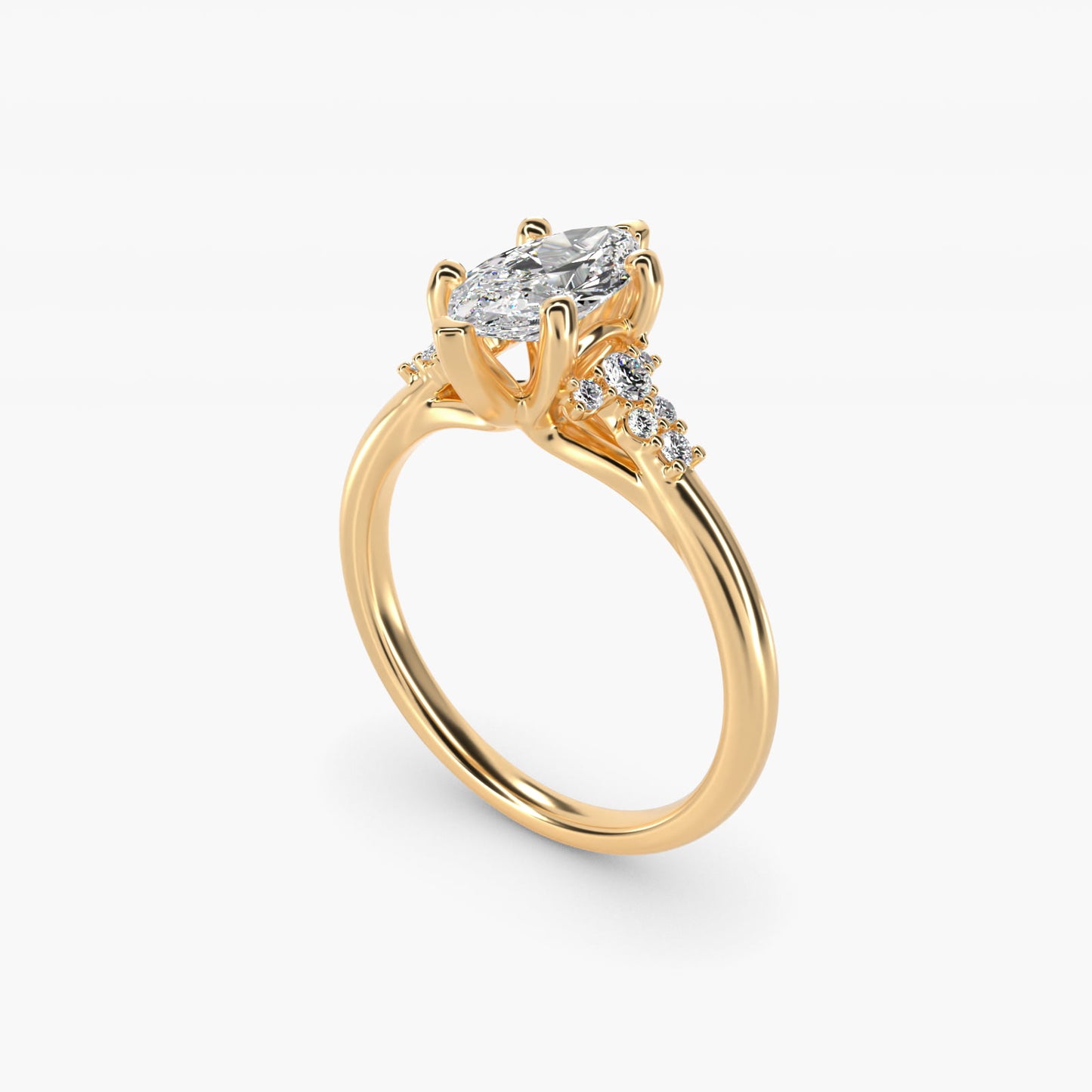 Petite Constellations Diamond Engagement Ring in 18k Yellow Gold (1/8 ct. tw.) - Marquise Center