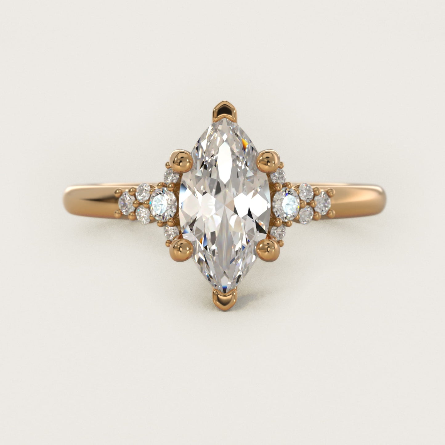 Petite Constellations Diamond Engagement Ring in 14k Yellow Gold (1/8 ct. tw.) - Marquise Center