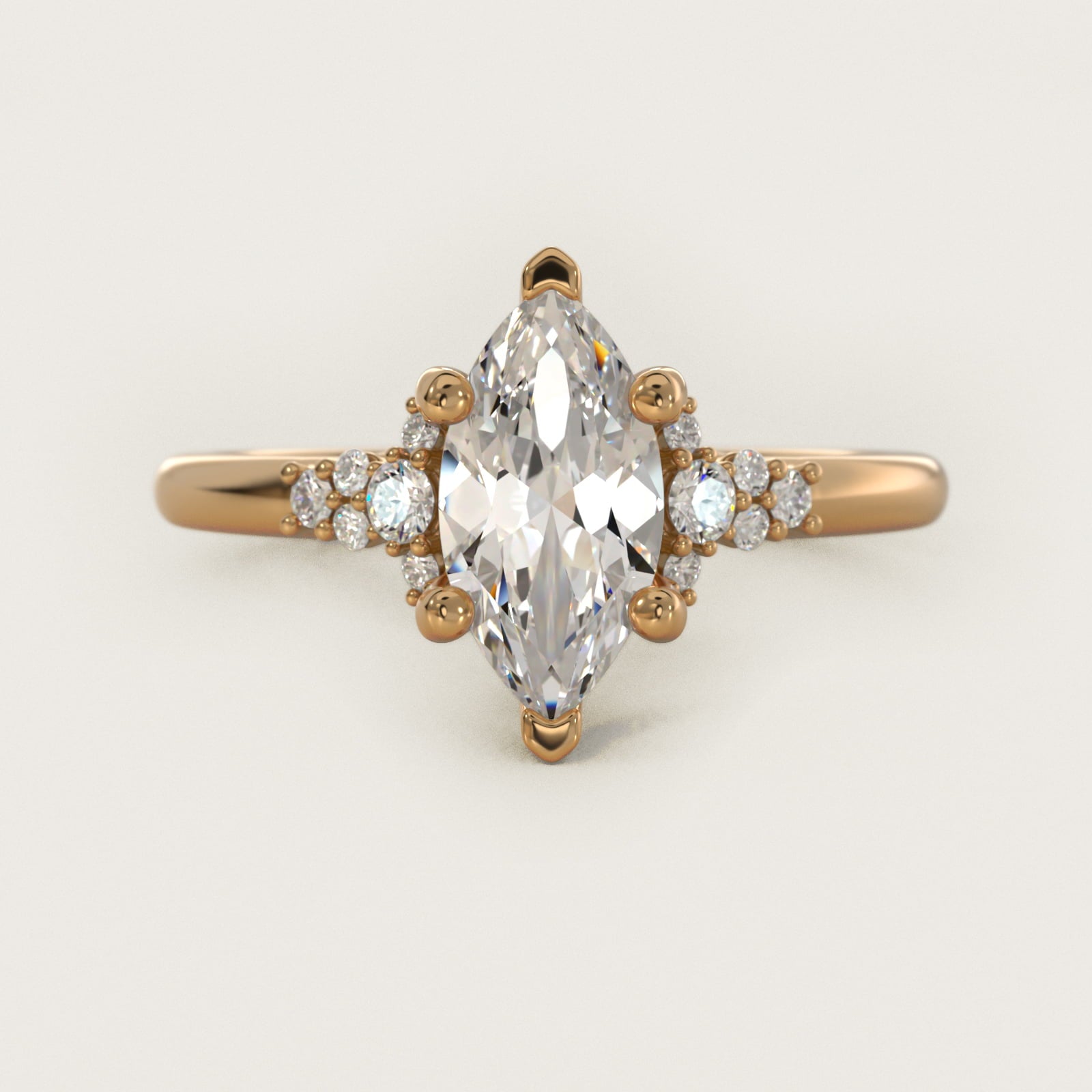 Petite Constellations Diamond Engagement Ring in 18k Yellow Gold (1/8 ct. tw.) - Marquise Center