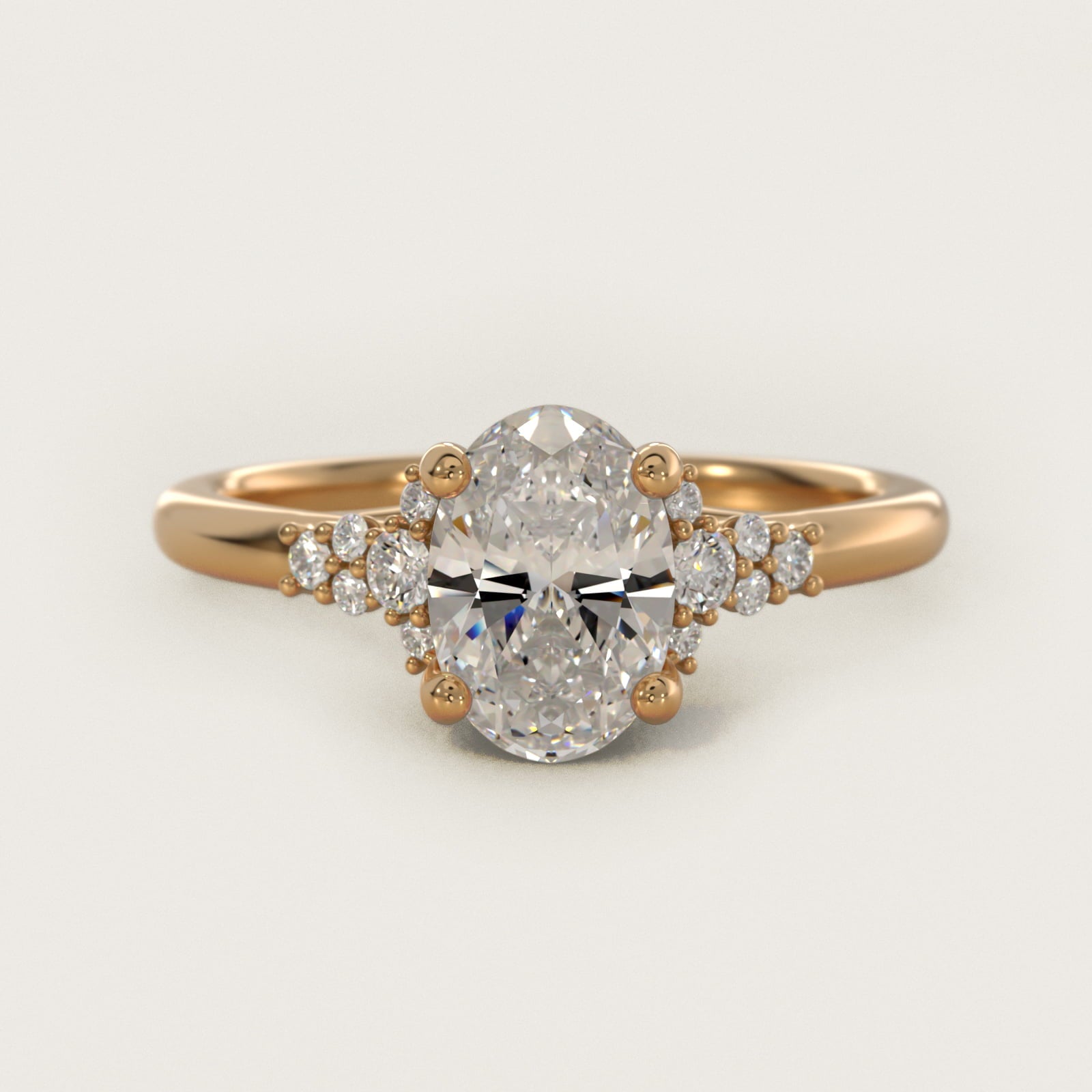 Petite Constellations Diamond Engagement Ring in 14k Yellow Gold (1/8 ct. tw.) - Oval Center