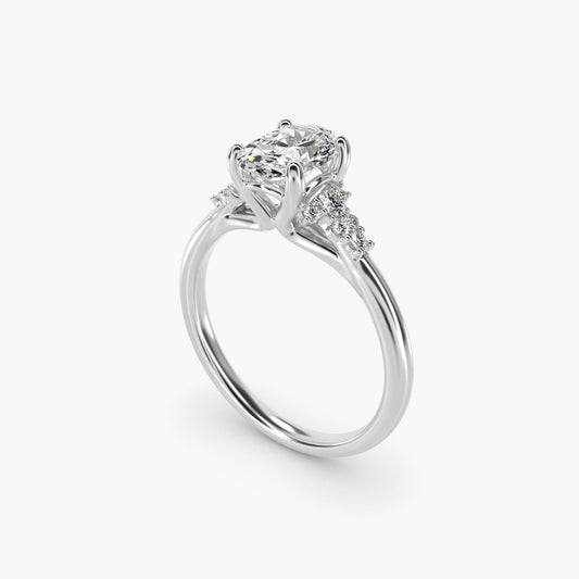 Petite Constellations Diamond Engagement Ring in Platinum (1/8 ct. tw.) - Oval Center