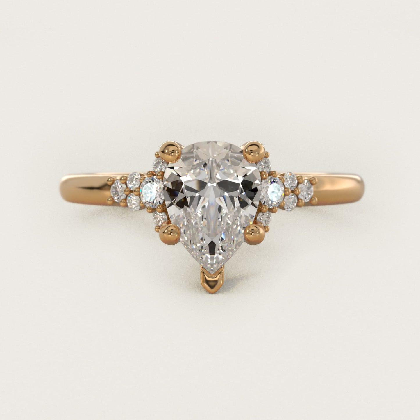 Petite Constellations Diamond Engagement Ring in 18k Yellow Gold (1/8 ct. tw.) - Pear Center