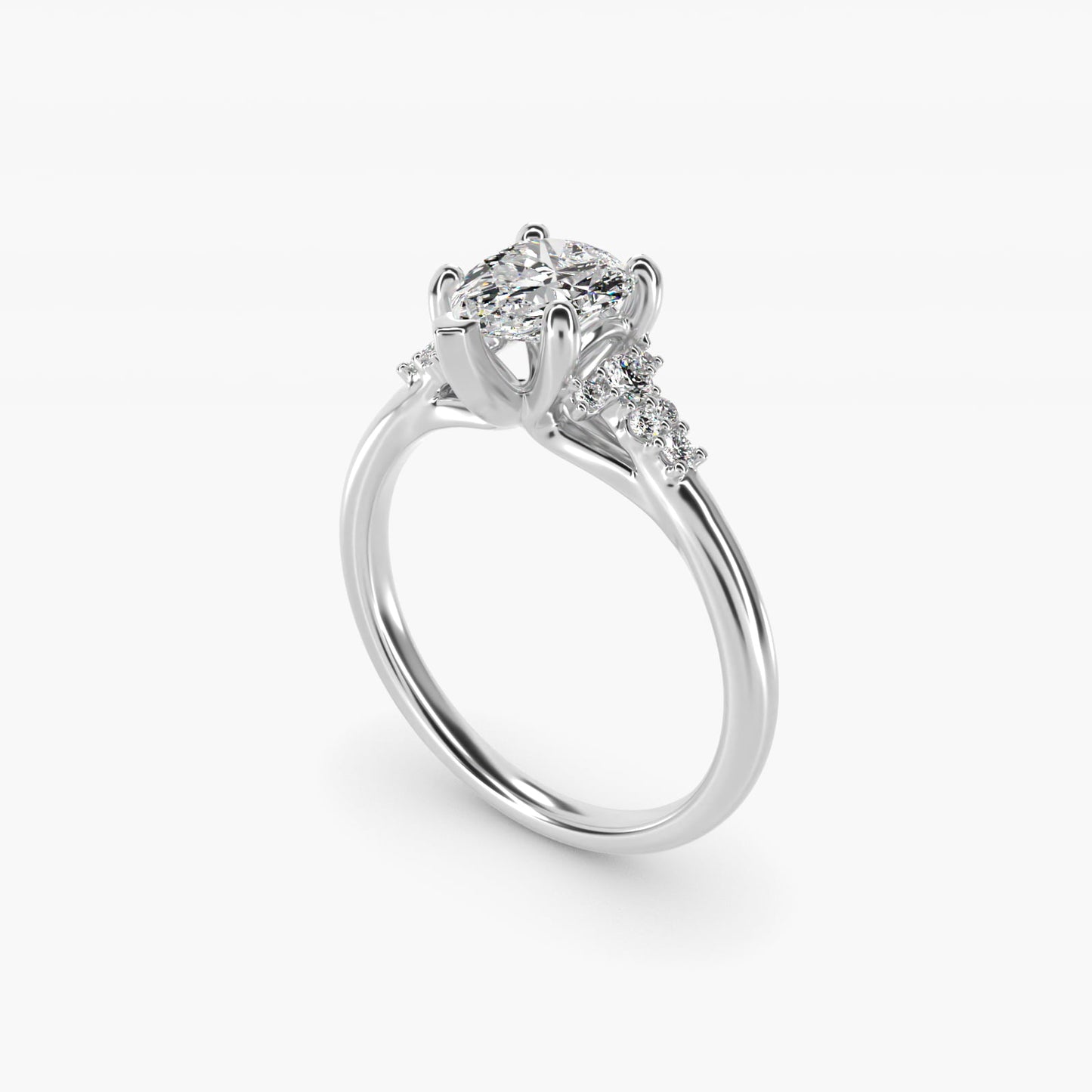 Petite Constellations Diamond Engagement Ring in Platinum (1/8 ct. tw.) - Pear Center