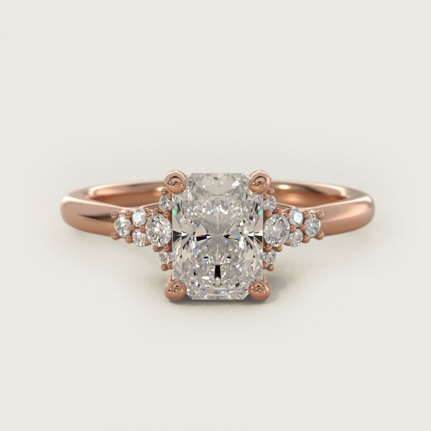 Petite Constellations Diamond Engagement Ring in 14k Rose Gold (1/8 ct. tw.) - Radiant Center