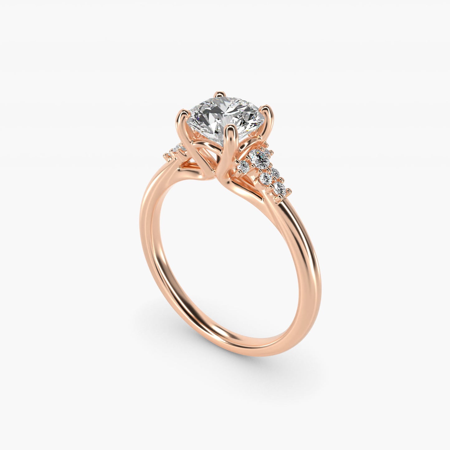 Petite Constellations Diamond Engagement Ring in 14k Rose Gold (1/8 ct. tw.) - Round Center