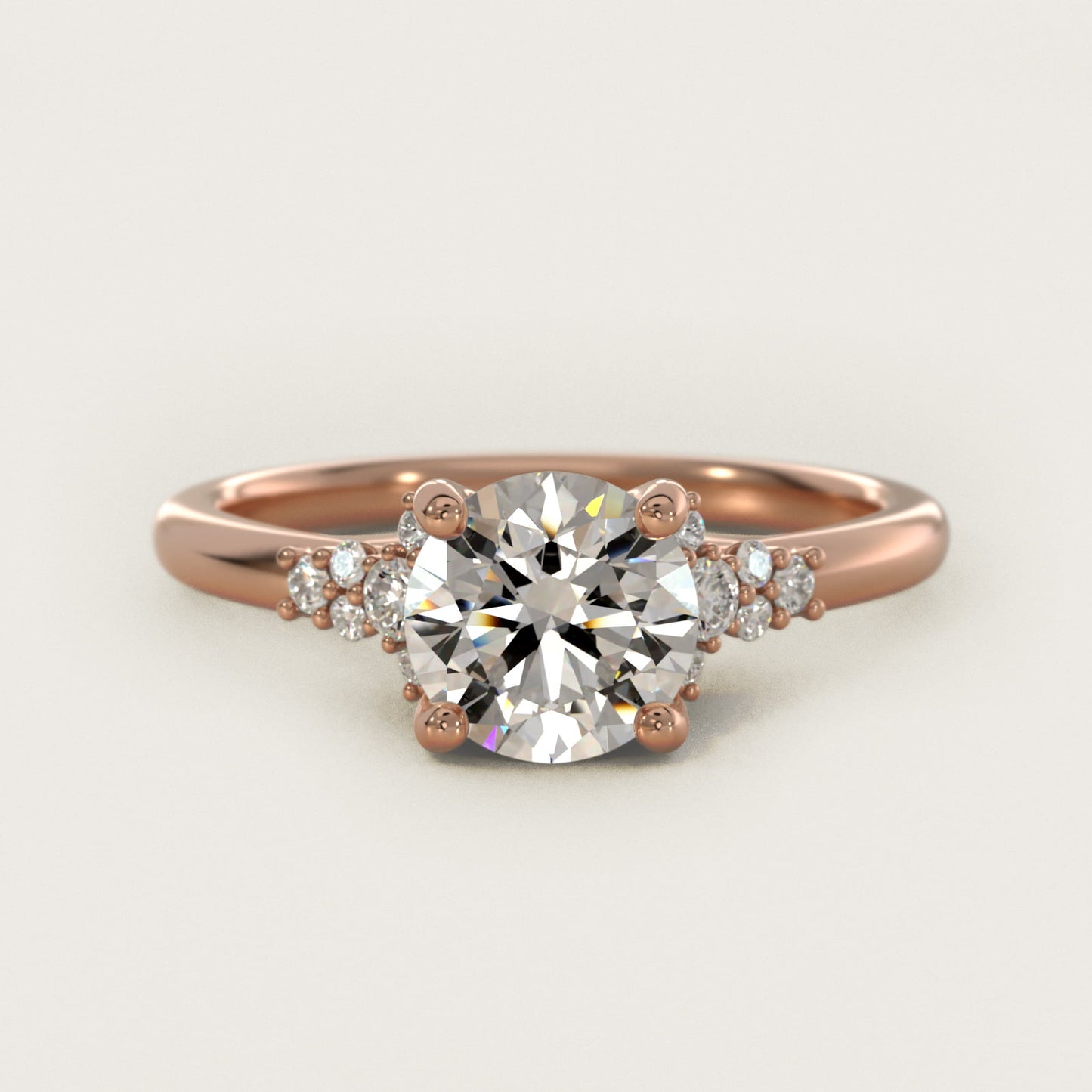Petite Constellations Diamond Engagement Ring in 18k Rose Gold (1/8 ct. tw.) - Round Center