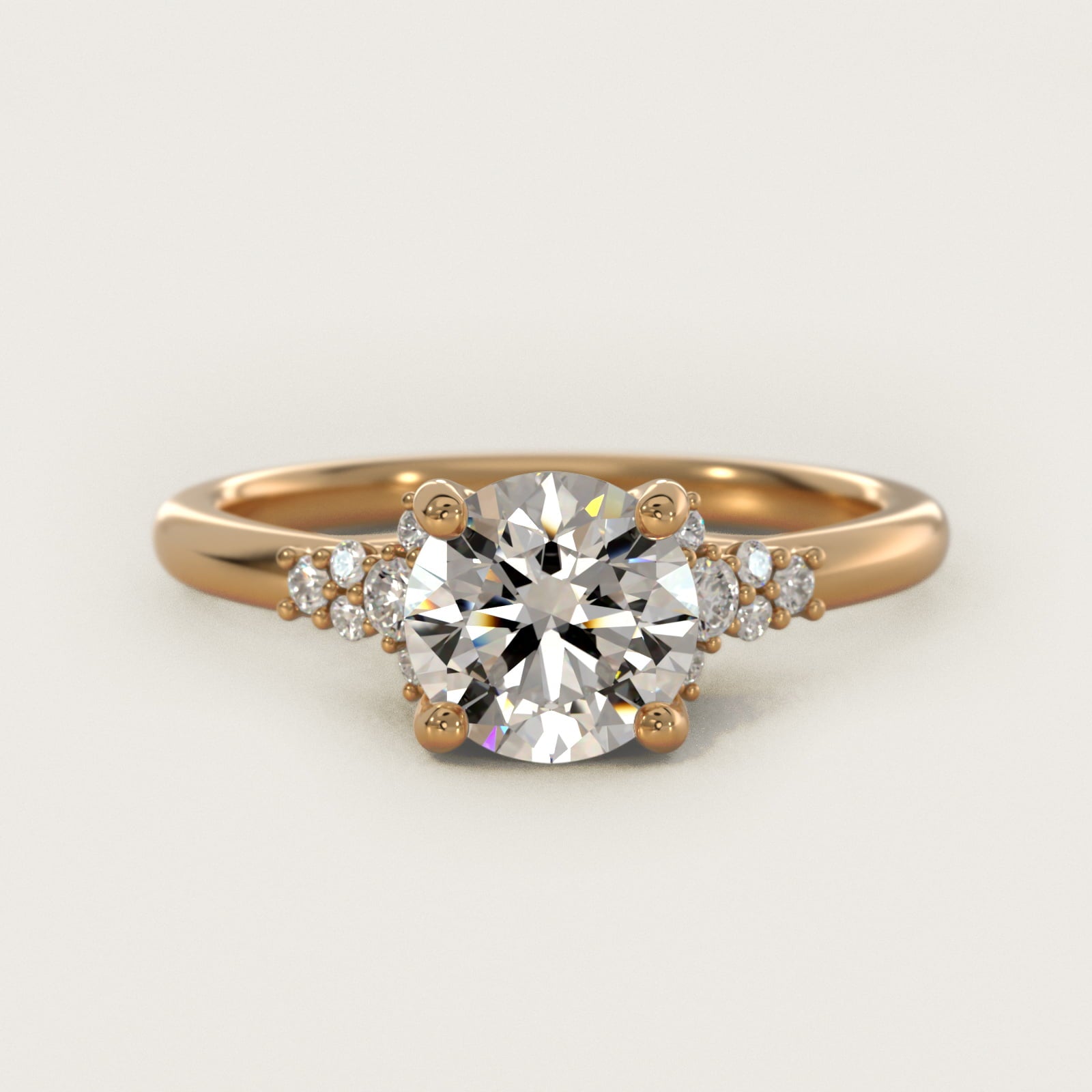Petite Constellations Diamond Engagement Ring in 14k Yellow Gold (1/8 ct. tw.) - Round Center
