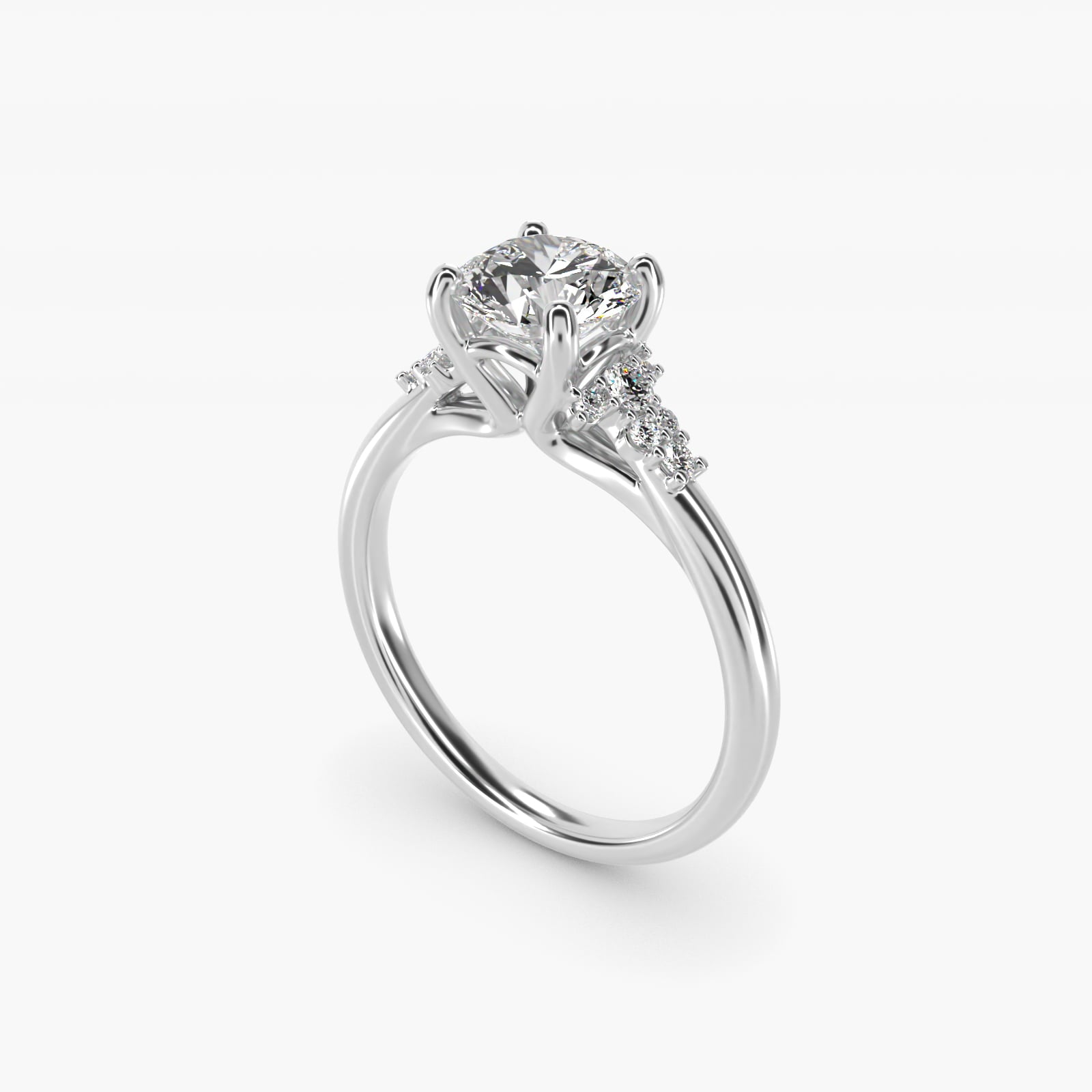 Petite Constellations Diamond Engagement Ring in Platinum (1/8 ct. tw.) - Round Center