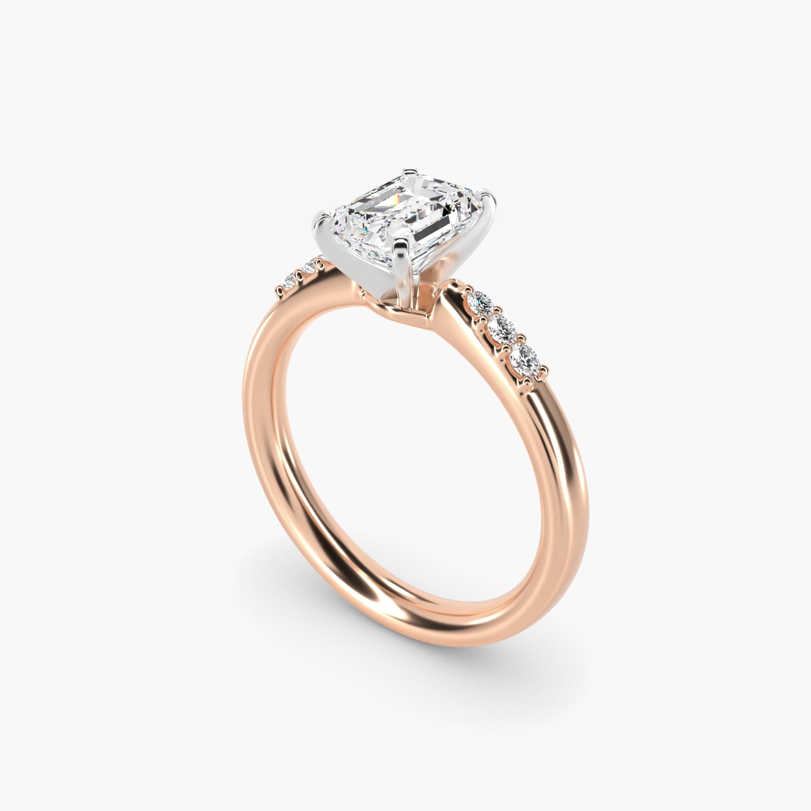 Petite Diamond Engagement Ring in 18k Rose Gold (1/10 ct. tw.) - Emerald Center