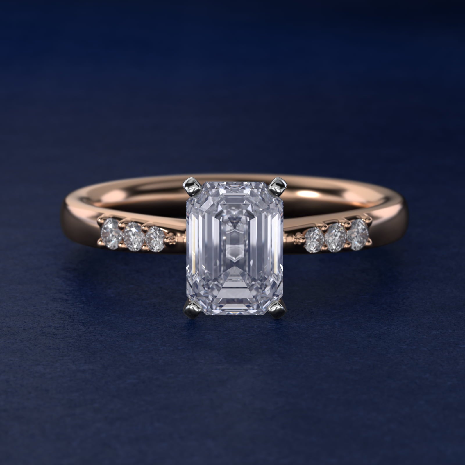 Petite Diamond Engagement Ring in 18k Rose Gold (1/10 ct. tw.) - Emerald Center