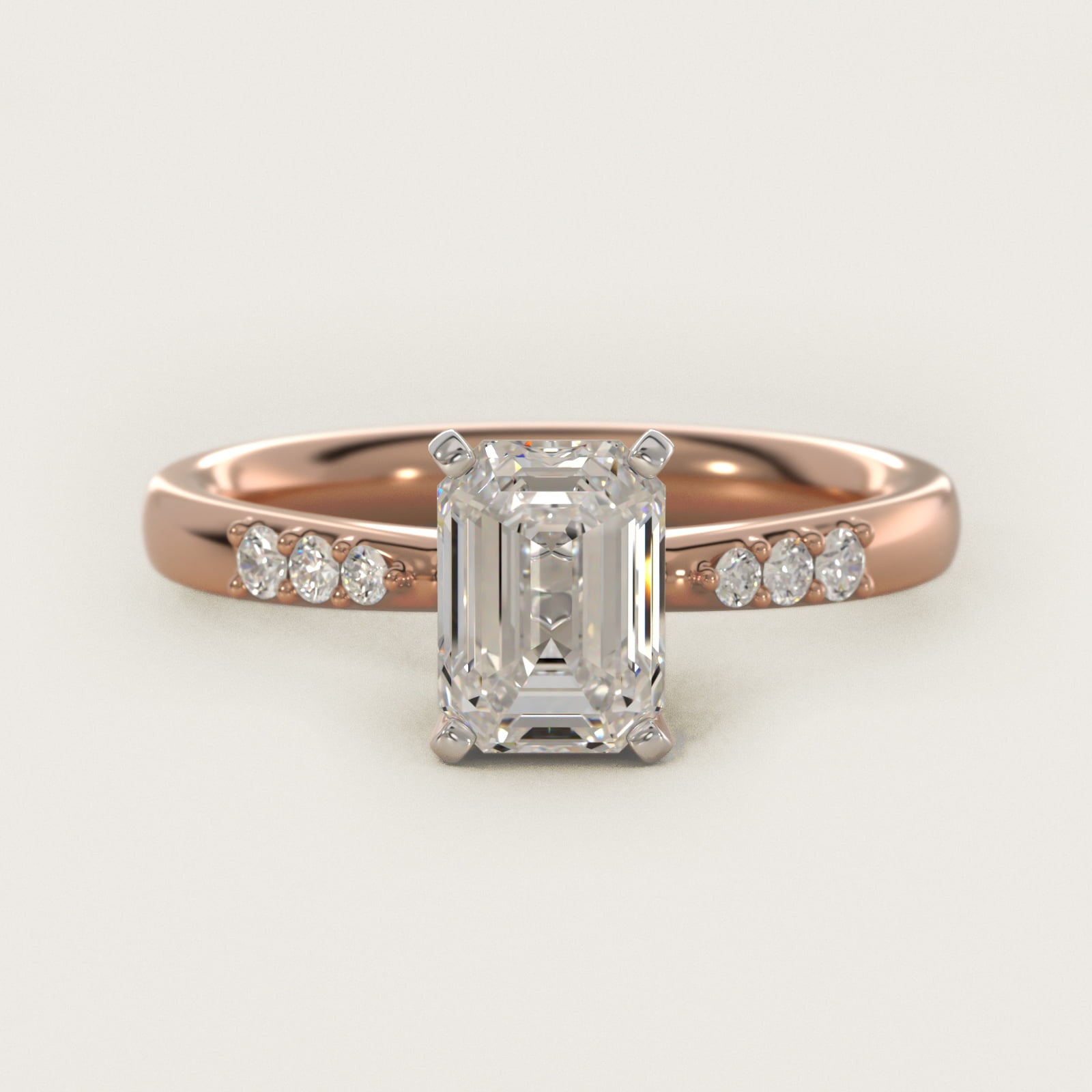 Petite Diamond Engagement Ring in 18k Rose Gold (1/10 ct. tw.) - Emerald Center