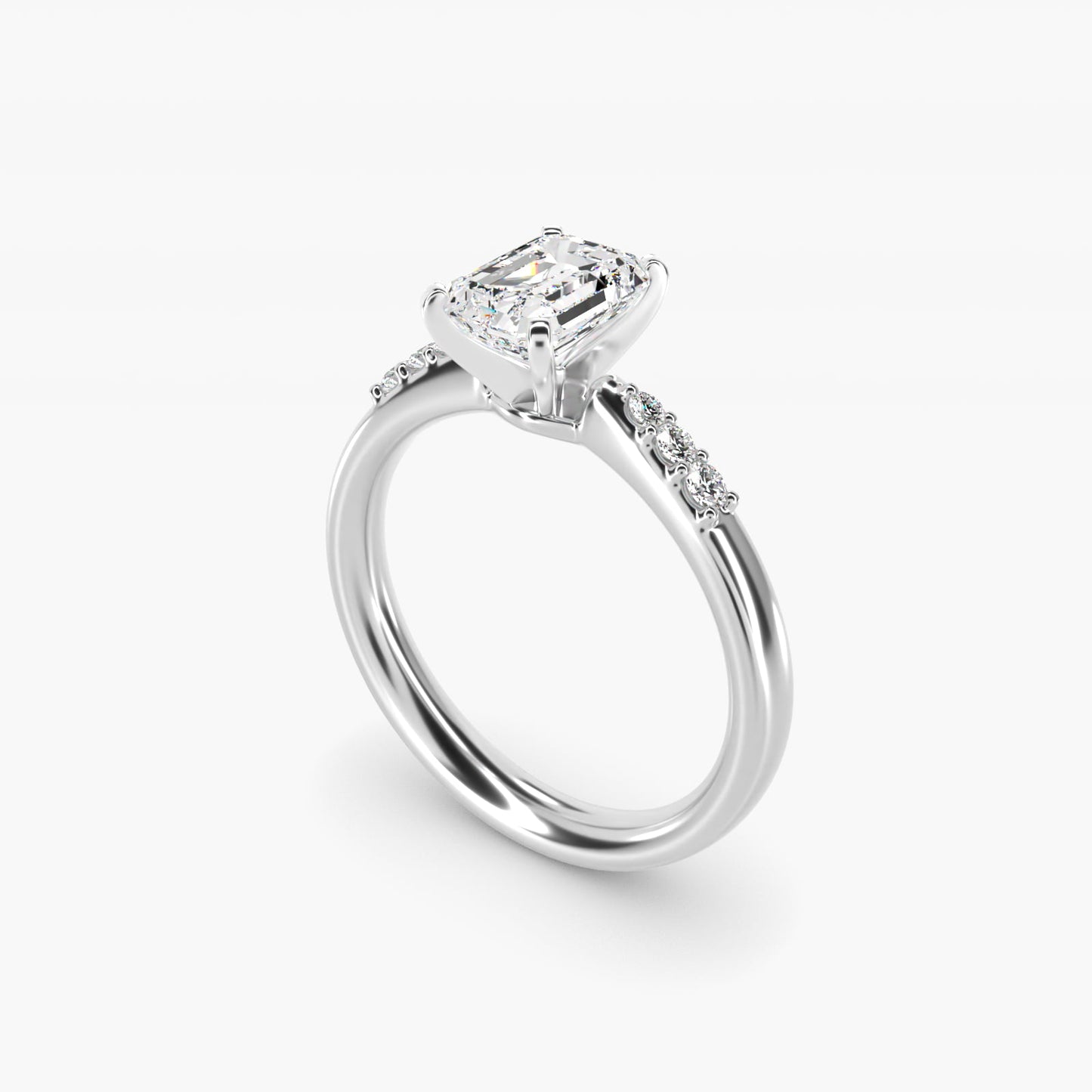 Petite Diamond Engagement Ring in 14k White Gold (1/10 ct. tw.) - Emerald Center