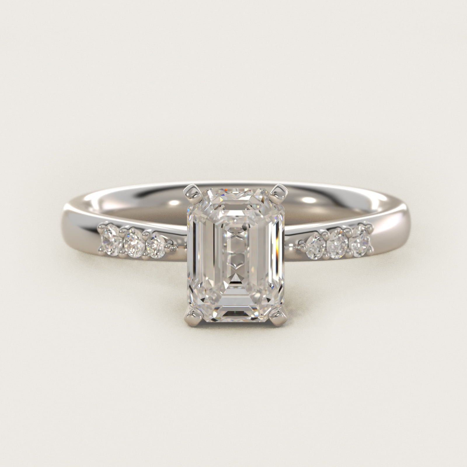 Petite Diamond Engagement Ring in 14k White Gold (1/10 ct. tw.) - Emerald Center