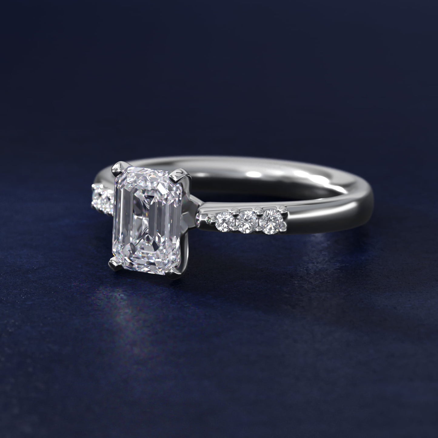 Petite Diamond Engagement Ring in Platinum (1/10 ct. tw.) - Emerald Center