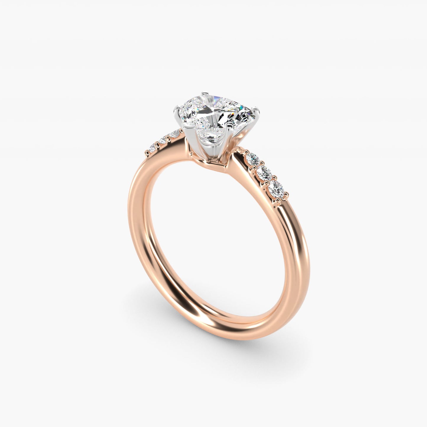 Petite Diamond Engagement Ring in 14k Rose Gold (1/10 ct. tw.) - Heart Center