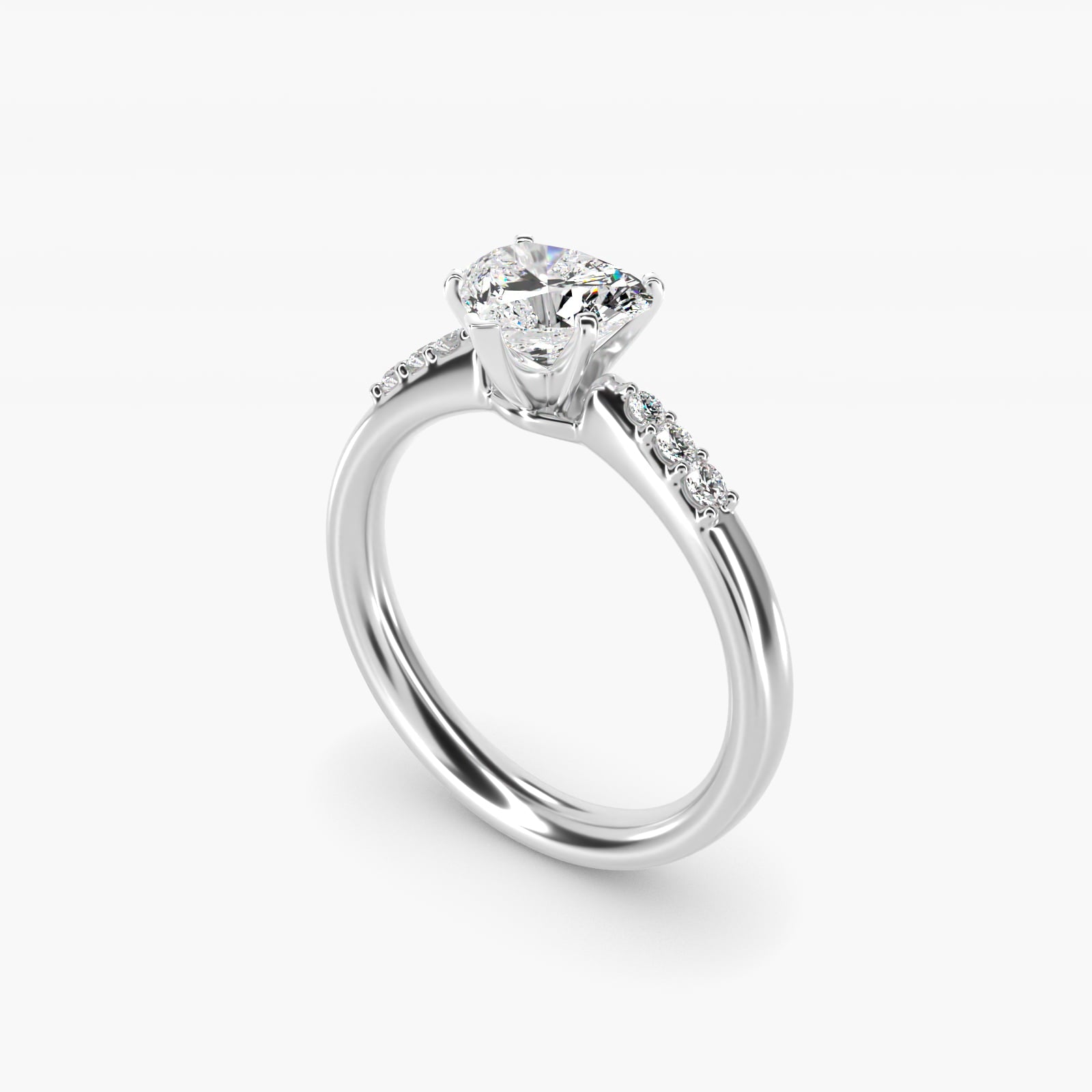 Petite Diamond Engagement Ring in Platinum (1/10 ct. tw.) - Heart Center