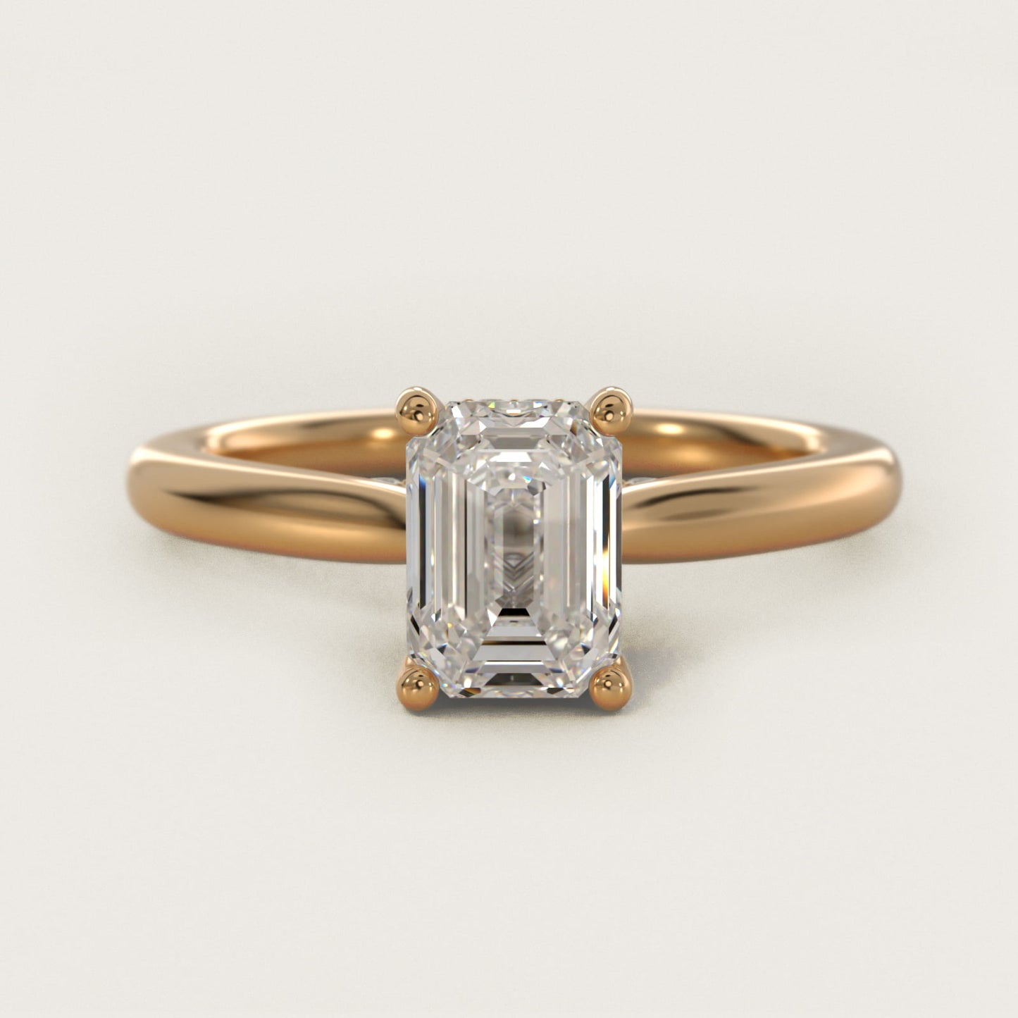 Petite Hidden Halo Solitaire Plus Diamond Engagement Ring in 18k Yellow Gold - Emerald Center