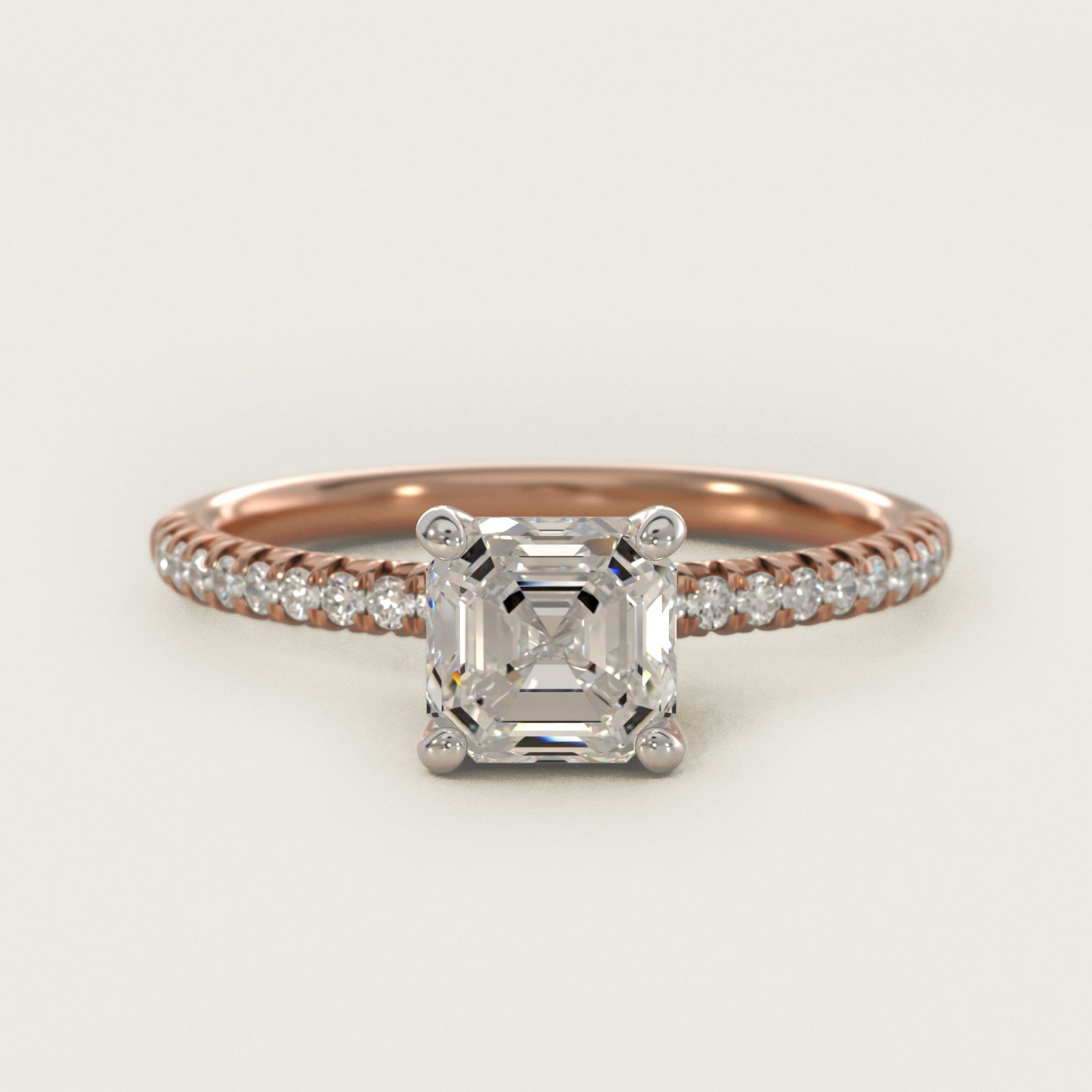 Petite Pav? Diamond Engagement Ring In 18k Rose Gold By James Allen - Asscher Center