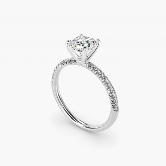 Petite PavŽ Diamond Engagement Ring In 14K White Gold By James Allen - Asscher Center