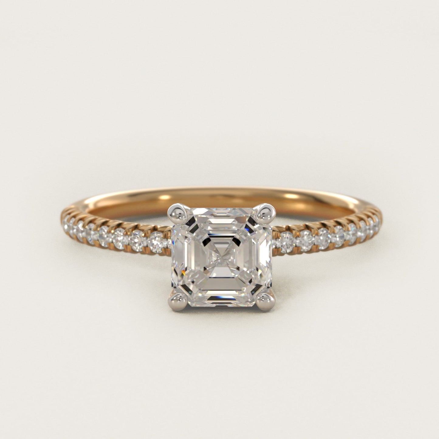 Petite PavŽ Diamond Engagement Ring In 14K Yellow Gold By James Allen - Asscher Center