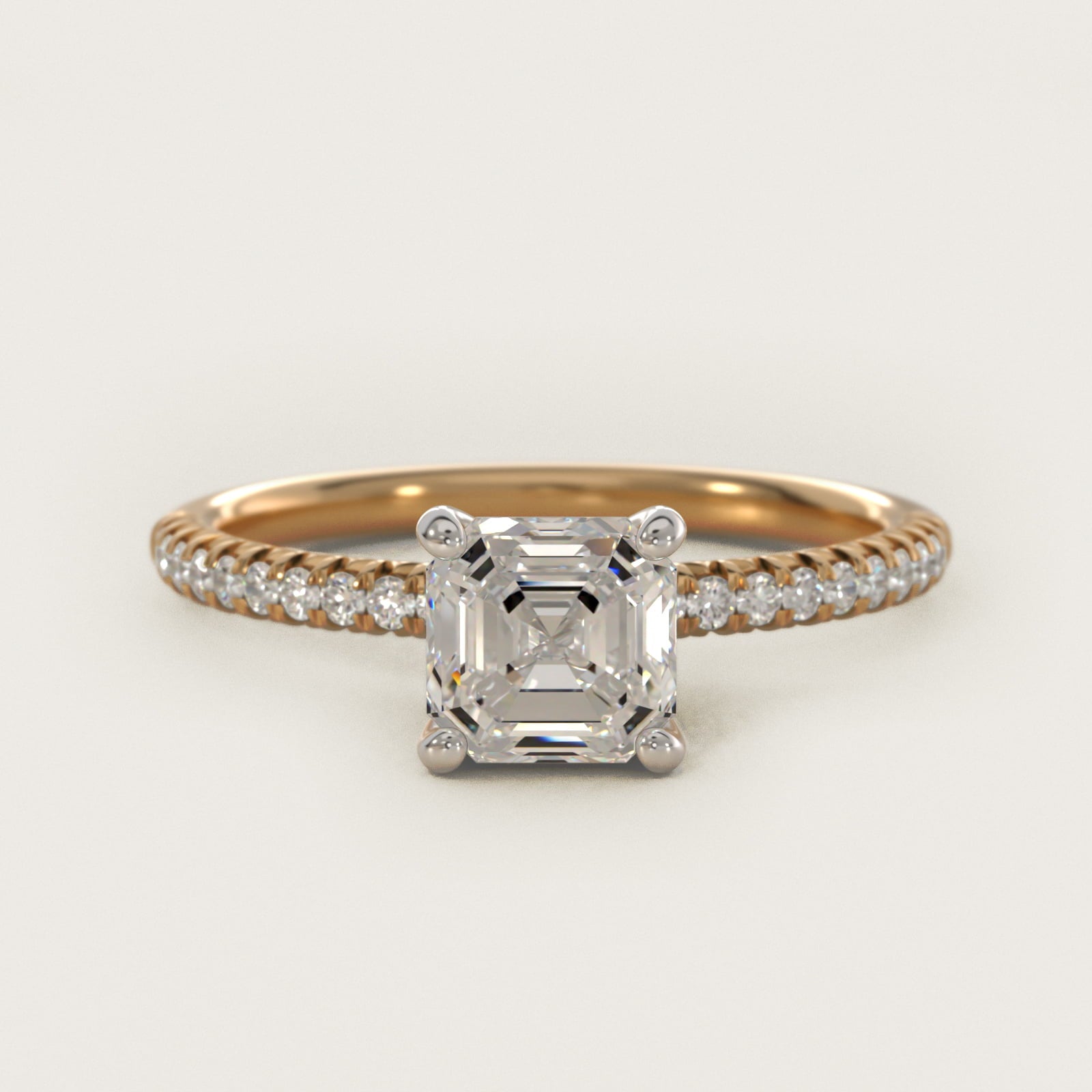 Petite PavŽ Diamond Engagement Ring In 14K Yellow Gold By James Allen - Asscher Center