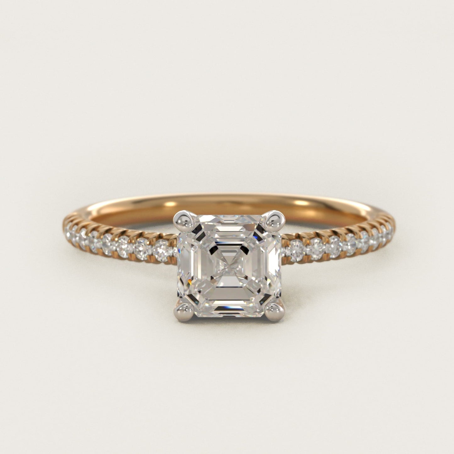 Petite Pav? Diamond Engagement Ring In 18k Yellow Gold By James Allen - Asscher Center