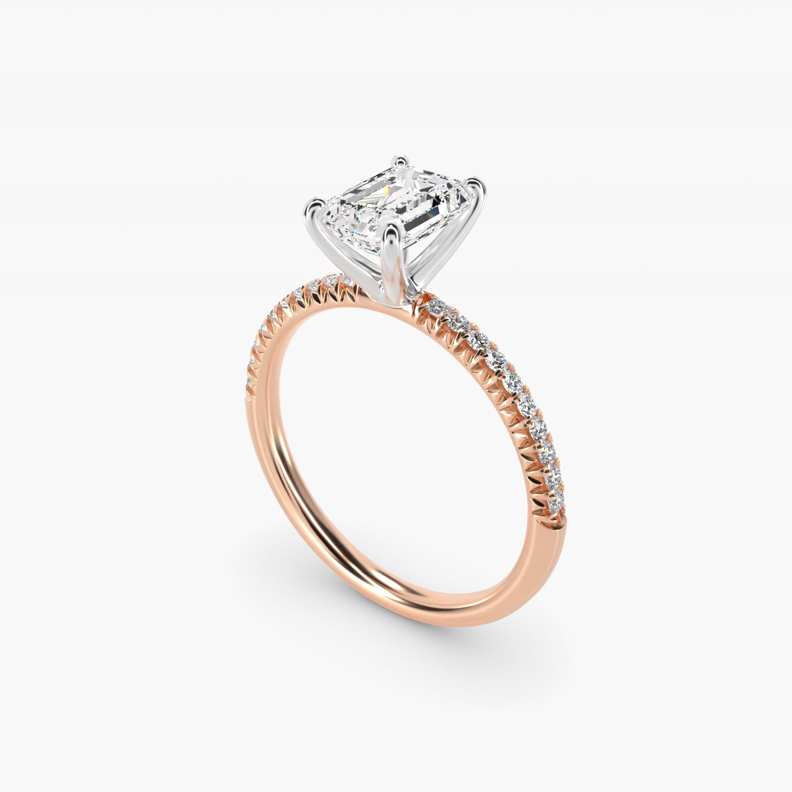 Petite PavŽ Diamond Engagement Ring In 14K Rose Gold By James Allen - Emerald Center