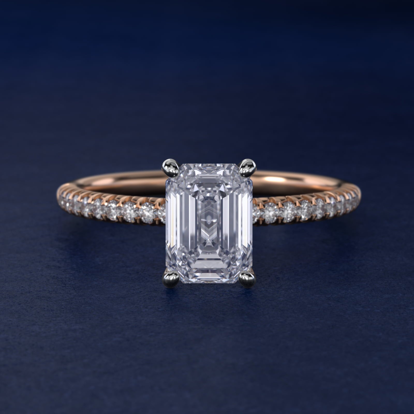 Petite PavŽ Diamond Engagement Ring In 14K Rose Gold By James Allen - Emerald Center