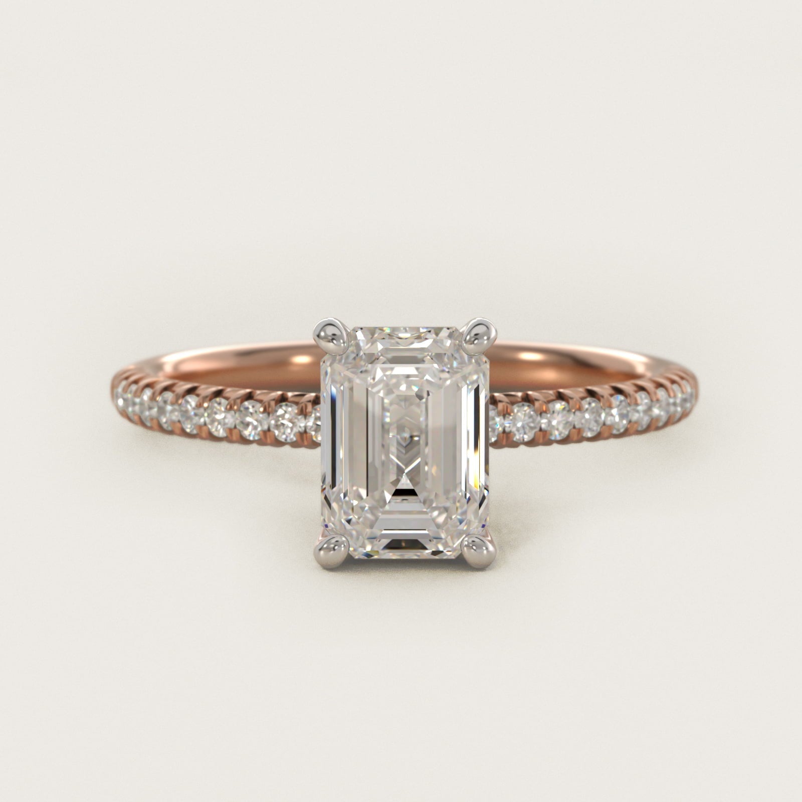 Petite Pav? Diamond Engagement Ring In 18k Rose Gold By James Allen - Emerald Center