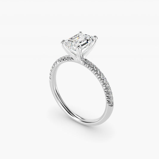 Petite PavŽ Diamond Engagement Ring In 14K White Gold By James Allen - Emerald Center